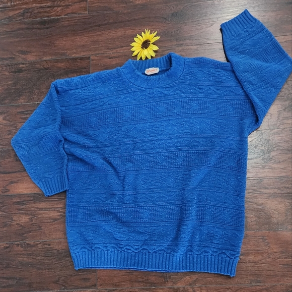 BLUE CREW VINTAGE OVERSIZED CHUNKY 💙 SWEATER 💙💙 - Picture 3 of 10